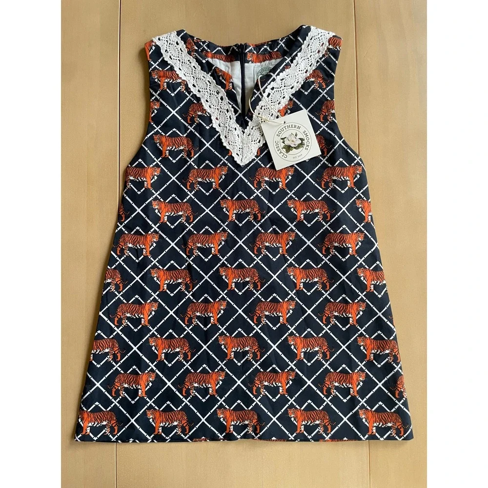 NEW Classic Southern Smocks Girl's Tiger Shift Dress - Sz 3T